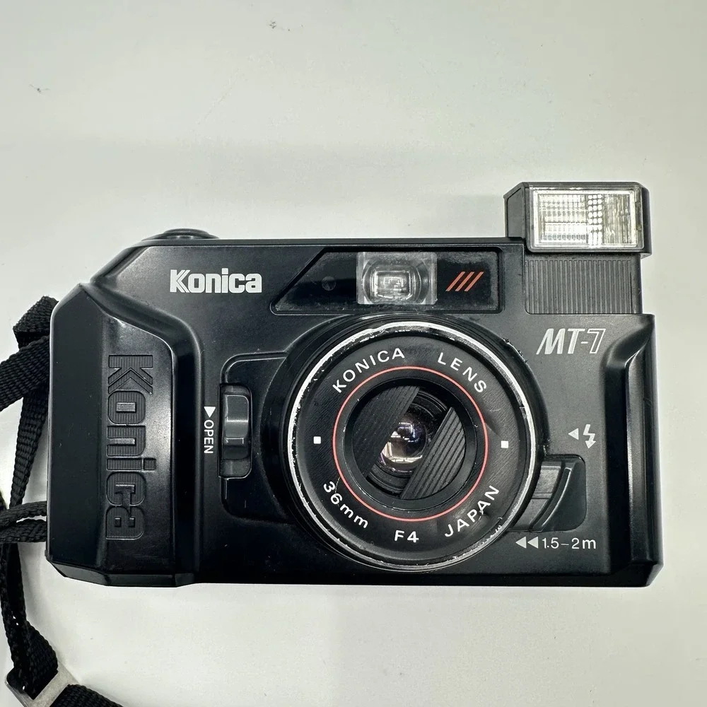Konica MT-7 Black 36mm f/4 Lens Point‎ Shoot 35mm Film Camera